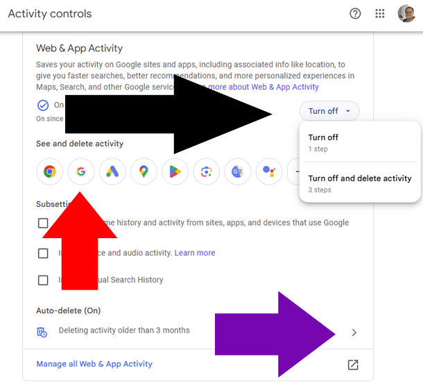 Activity controls