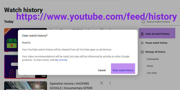 youtube watch history
