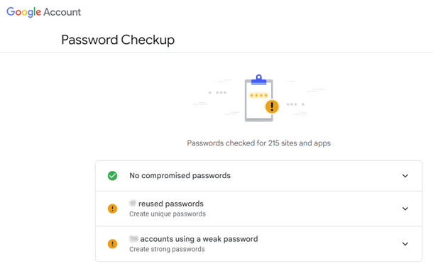 Google Account Password Checkup