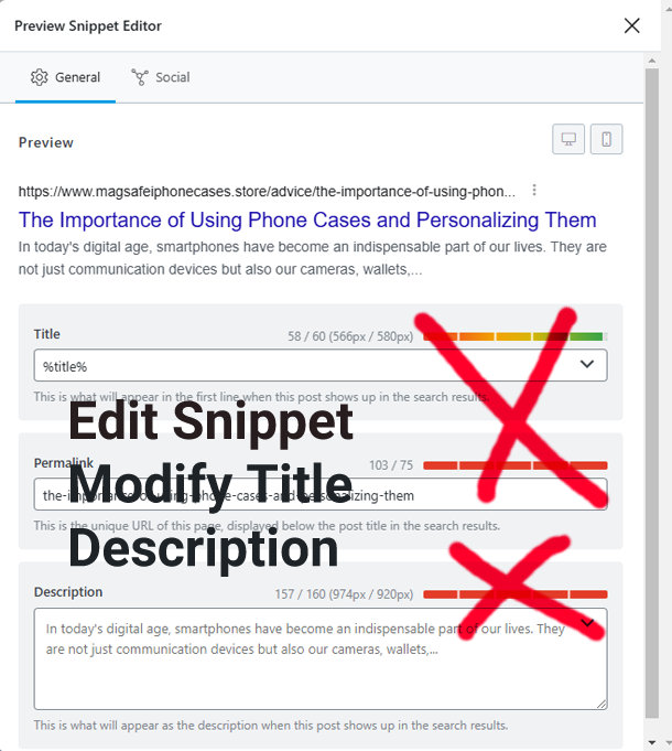 Preview Snippet Editor Rank Math SEO