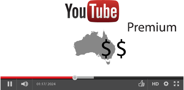 YouTube logo and Australian map