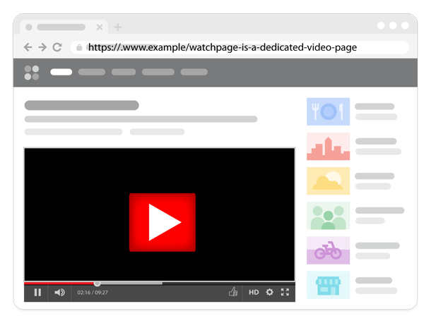 dedicated video watch page example